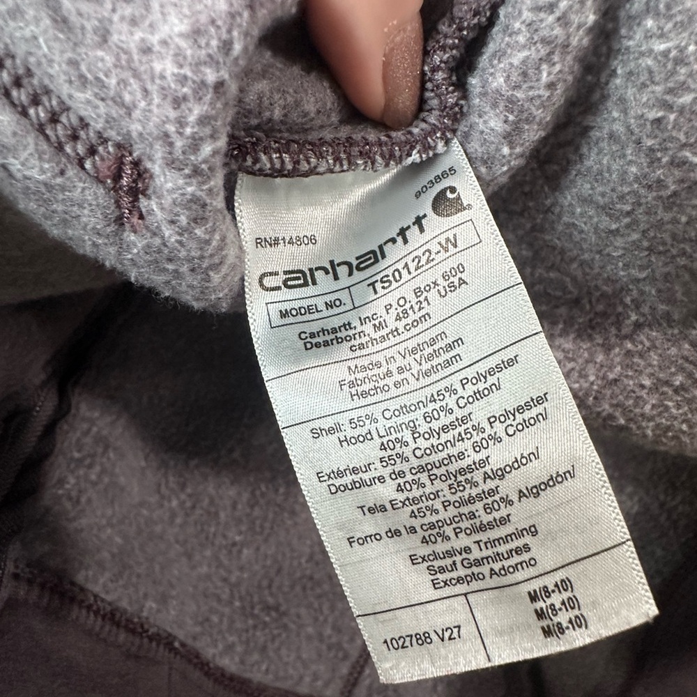 Carhartt Women’s Relaxed Fit Size Medium Purple Full Zip - Picture 6 of 6